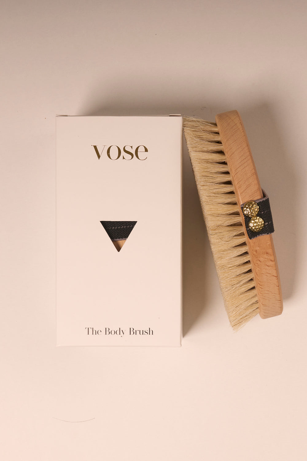 Vose - 100% Horse Hair Body Brush - Black Rose