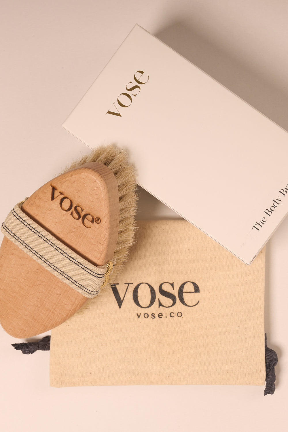 Vose - 100% Horse Hair Body Brush - Vanilla
