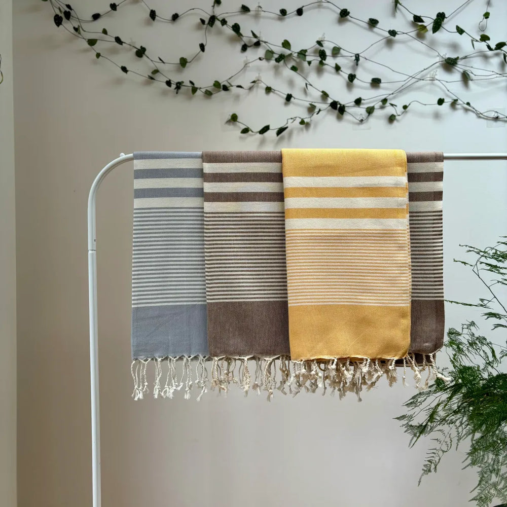 AEGEAN - 100% Organic Cotton Turkish Towel Brown.