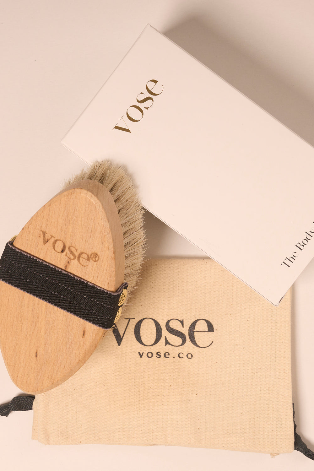 Vose - 100% Horse Hair Body Brush - Black Rose