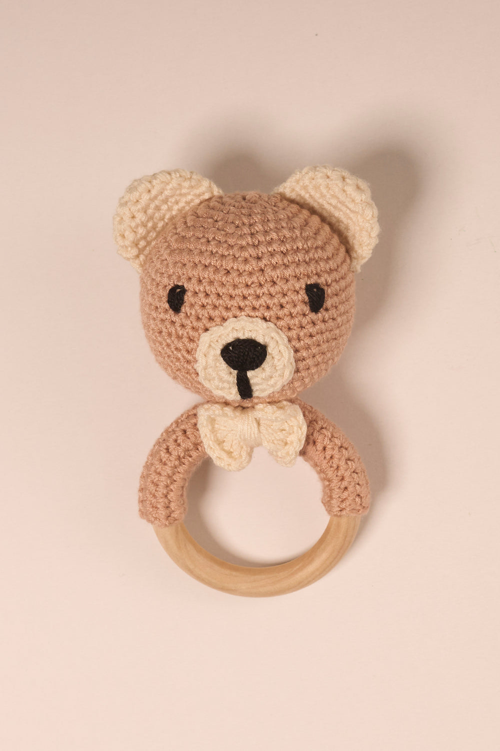 Vose - 100% Goat Hair Baby Brush and Handmade Teether Set - BEAR