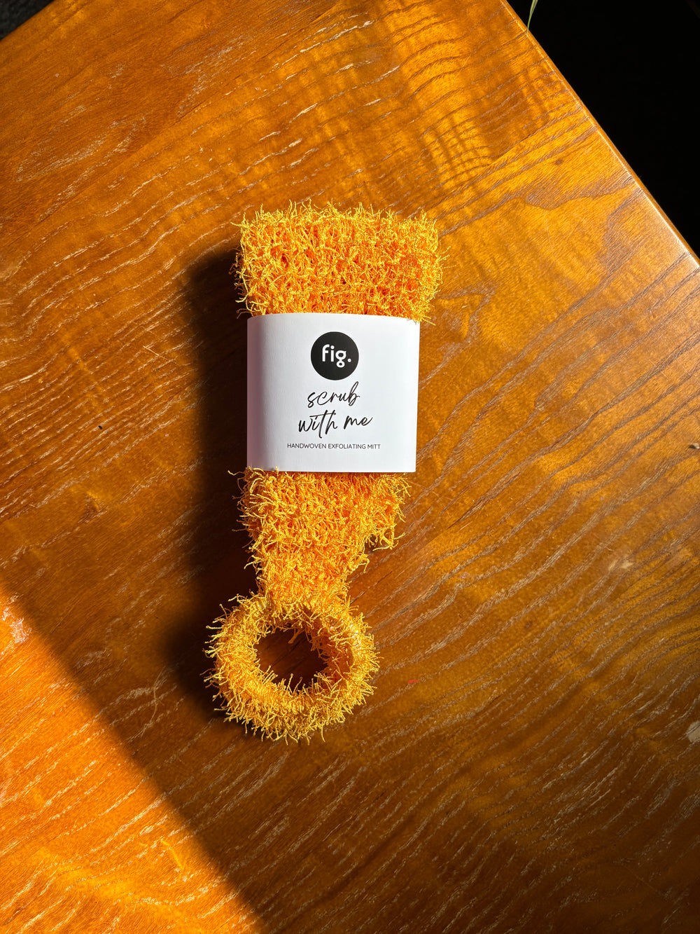 SCRUB WITH ME - Handwoven Exfoliating Shower Mitt - Orange