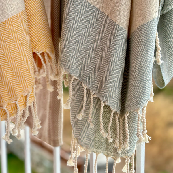 GIFT FOR HIM - HIS 100% Organic Cotton Turkish Towel Light Blue
