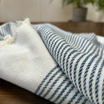 HORIZON - 100% Organic Cotton Turkish Towel Navy Blue/White