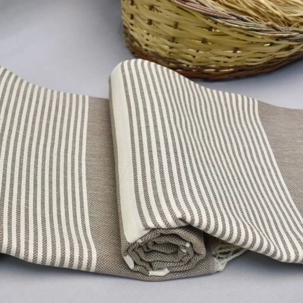 AEGEAN - 100% Organic Cotton Turkish Towel Brown.