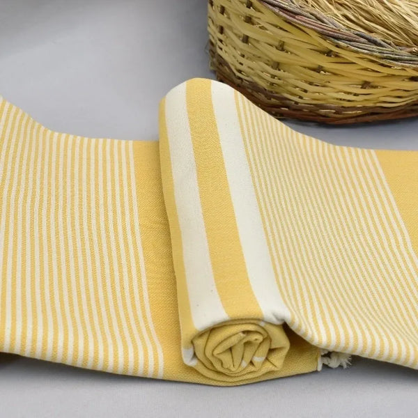 AEGEAN - 100% Organic Cotton Turkish Towel Yellow.