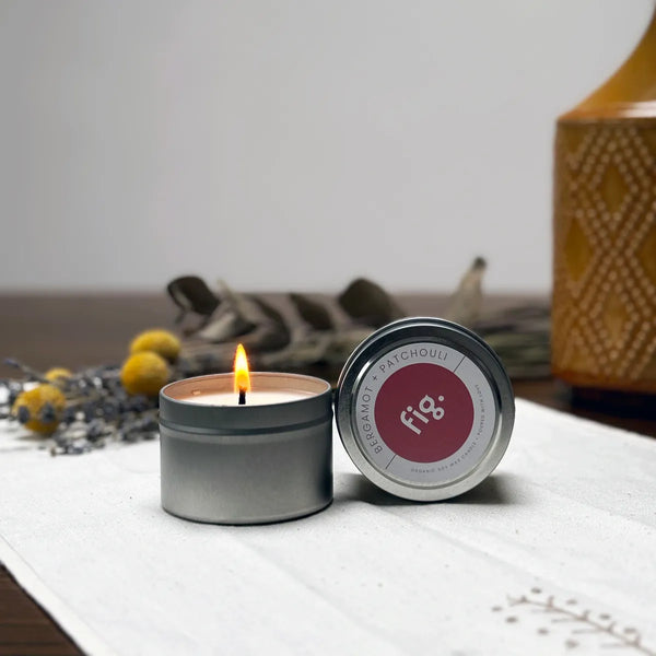 FIG - Bergamot + Patchouli Soy Wax Eco Candle - Fig Wellbeing