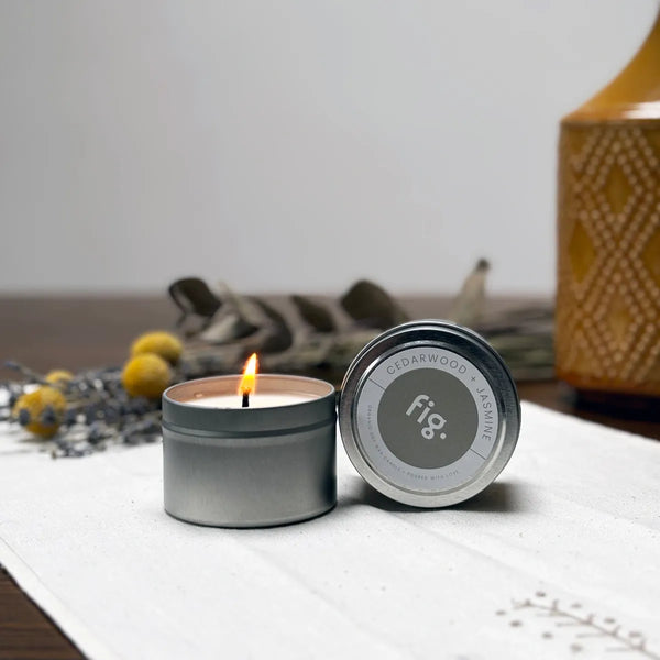 FIG - Cedarwood + Jasmine Soy Wax Eco Candle - Fig Wellbeing