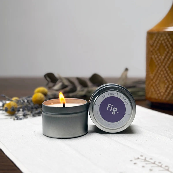 FIG - Lavender + Sage Soy Wax Eco Candle - Fig Wellbeing