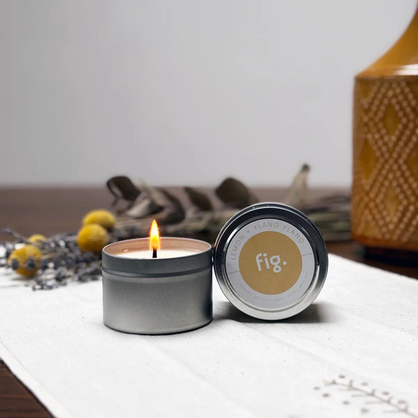 FIG - Lemon + Ylang Ylang Soy Wax Eco Candle - Fig Wellbeing