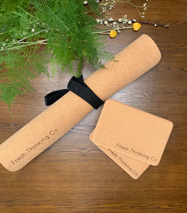 Fresh Thinking Co.- Eco-Friendly Cork Yoga Set - Fig Wellbeing