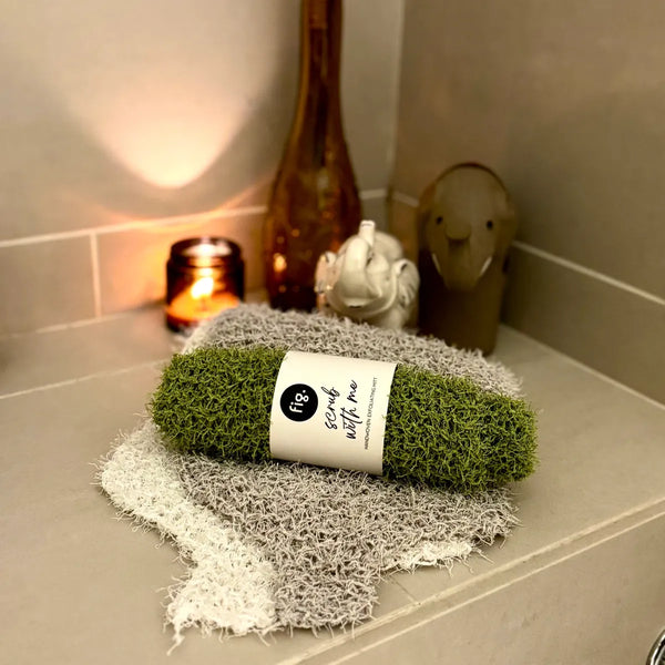 SCRUB WITH ME - Handwoven Exfoliating Mitt - Fig Wellbeing