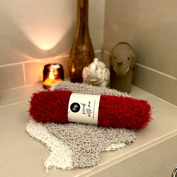 SCRUB WITH ME - Handwoven Exfoliating Mitt - Fig Wellbeing