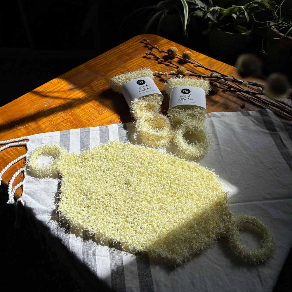 handwoven exfoliating shower & bath mitt