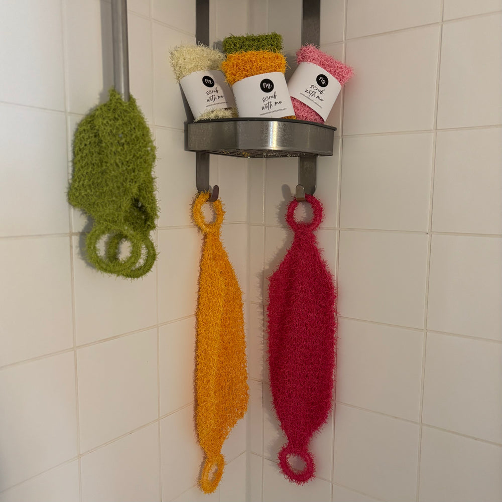handwoven exfoliating shower & bath mitt